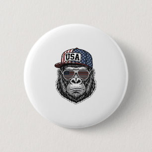Badge Rond 5 Cm Chemise patriotique avec gravure vintage de gorill