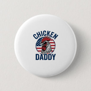 Badge Rond 5 Cm Chemise patriotique vintage Coq Papa Poulet Desi
