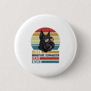 Badge Rond 5 Cm Chemise patriotique vintage de papa Schnauzer mini