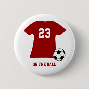 Badge Rond 5 Cm Chemise personnalisée du football avec l'étiquette