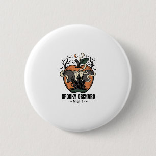 Badge Rond 5 Cm Chemise Pomme Hantée Nuit de Verger Épouvantable V