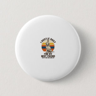 Badge Rond 5 Cm Chemise pour amateur de chien Gravure vintage Trav