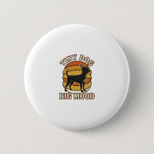Badge Rond 5 Cm Chemise pour amateur de Chihuahua Gravure rétro Hu