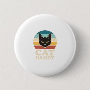 Badge Rond 5 Cm Chemise Rétro Crépuscule Chat Noir Vintage Cat Dad