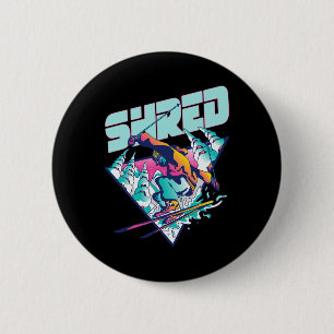 Badge Rond 5 Cm Chemise shred vintage ski freestyle années 80 cost