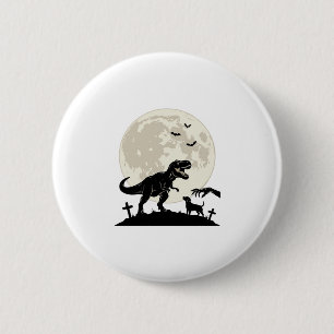 Badge Rond 5 Cm Chemise silhouette de cimetière de chien dinosaure