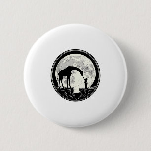 Badge Rond 5 Cm Chemise silhouette de girafe et d'enfant sous la l
