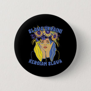 Badge Rond 5 Cm Chemise Slava Ukraini Ukrainienne Fleur de Tournes