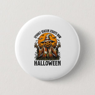Badge Rond 5 Cm Chemise sorcière citrouille épouvantail Halloween