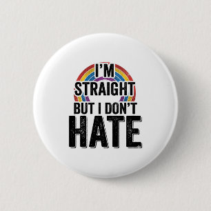 Badge Rond 5 Cm Chemise Straight Ally Rainbow Typographie Vintage_