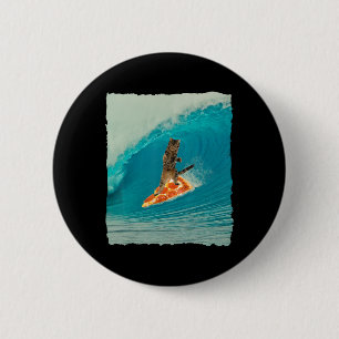 Badge Rond 5 Cm Chemise Surf Cat Kitty Faisant Du Surf Avec Une Pi