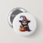 Badge Rond 5 Cm Chemise T classique Sloth Halloween (Devant & derrière)