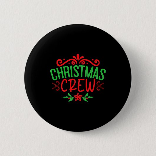 Badge Rond 5 Cm Chemise T Famille Équipage de Noël_1 (Devant)