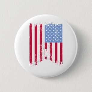 Badge Rond 5 Cm Chemise T Patriotique American Deer Hunter Pour Le