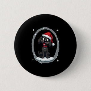 Badge Rond 5 Cm Chemise T-S Noël Chapeau de Père Noël Labrador Noi