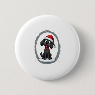 Badge Rond 5 Cm Chemise T-S Noël Chapeau de Père Noël Labrador Noi