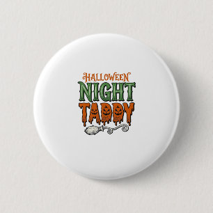 Badge Rond 5 Cm Chemise Taddy Nuit Halloween Vintage Balai de Sorc