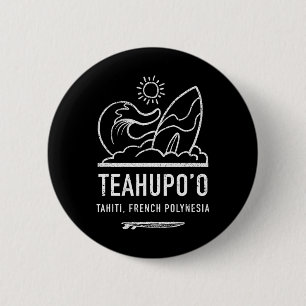 Badge Rond 5 Cm Chemise Teahupoo Polynésie française T-shirt Tahit