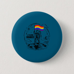 Badge Rond 5 Cm Chemise trouvée Uranus Arc-en-ciel Spaceman Astron