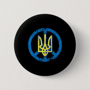 Badge Rond 5 Cm Chemise Ukraine Ukrainien Tryzub Trident 