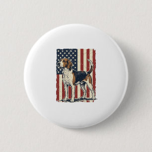 Badge Rond 5 Cm Chemise vectorielle vintage Hound Dog Patriotic Fl