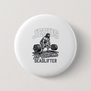 Badge Rond 5 Cm Chemise Vectorielle Vintage Jésus Ultimate Deadlif