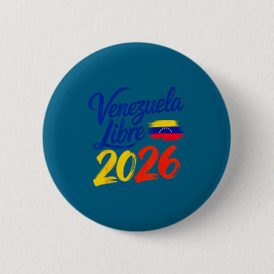 Badge Rond 5 Cm Chemise Venezuela Libre Drapeau de la Liberté Patr