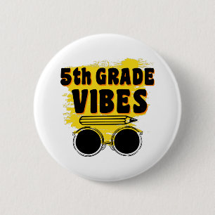 Badge Rond 5 Cm Chemise Vibe Rentrée 5e Enfant Premier Jour