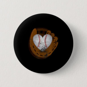 Badge Rond 5 Cm Chemise vintage baseball coeur drôle de la Saint-V