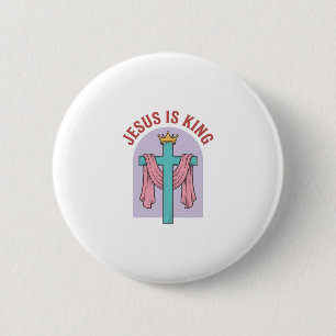 Badge Rond 5 Cm Chemise vintage chrétienne Croix couronne Jésus es