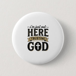 Badge Rond 5 Cm Chemise Vintage Citation Chrétienne Confiance en D