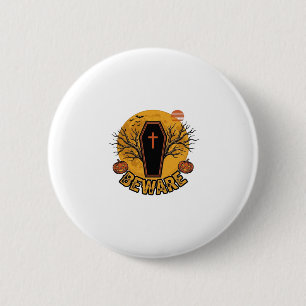 Badge Rond 5 Cm Chemise vintage citrouille cercueil Halloween méfi