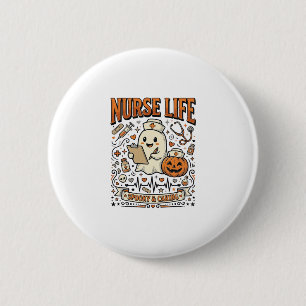 Badge Rond 5 Cm Chemise vintage citrouille fantôme Halloween Nurse