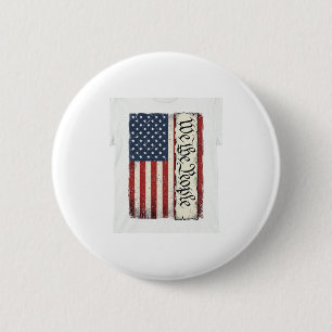 Badge Rond 5 Cm Chemise vintage patriotique We the People Drapeau