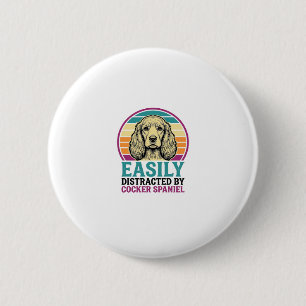Badge Rond 5 Cm Chemise vintage pour chien Cocker Spaniel facileme
