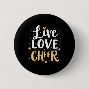 Badge Rond 5 Cm Chemise Vive Amour Cheer Fille de Cheerleading Fem