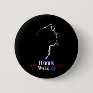 Badge Rond 5 Cm Chemise Walz Chat Dames Pour Harris Kamala Chemise