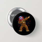 Badge Rond 5 Cm Chemises Bigfoot 4 juillet Sasquatch Drapeau Améri (Devant & derrière)