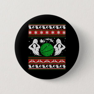 Badge Rond 5 Cm Chemises de basket-ball - Chemise de Noël de baske