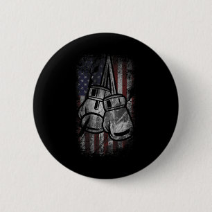 Badge Rond 5 Cm Chemises de boxe Drapeau Américain Pour Hommes Fem