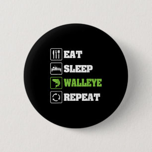 Badge Rond 5 Cm Chemises de pêche Walleye pour hommes drôles de pê