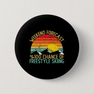 Badge Rond 5 Cm Chemises de ski Freestyle de prévision de week-end