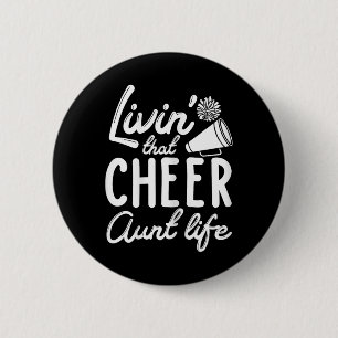 Badge Rond 5 Cm Chemises de tante de cheer pour tantes de cheerlea