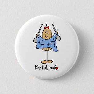 Badge Rond 5 Cm Chemises et cadeaux de fou de tricot