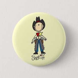 Badge Rond 5 Cm Chemises et Cadeaux de Shérif Cowboy