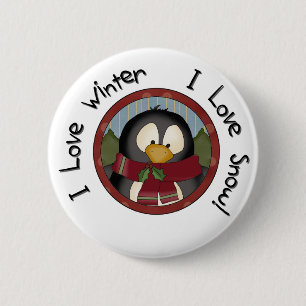 Badge Rond 5 Cm Chemises et cadeaux de vacances en pingouin d'hive