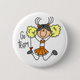 Badge Rond 5 Cm Chemises et Cadeaux Orange pour Supportrices au St