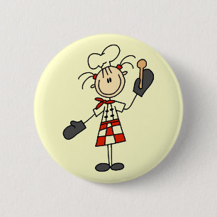 Badge Rond 5 Cm Chemises pour femmes cuisiniers avec maniques et c