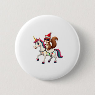Badge Rond 5 Cm Chemises T-shirt Squirrel de Noël à cheval sur Lic