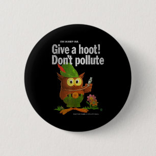 Badge Rond 5 Cm Chemises Vintage Par Sven & Angus Woodsy Owl Give